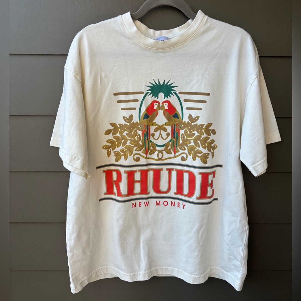 RHUDE Vintage White Graphic Tee | L